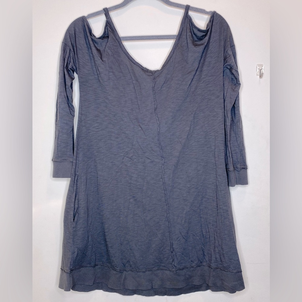 LA Made Cozy Dress Dark Gray Small Long sleeve Tank Supima & Modal Very Soft NWT